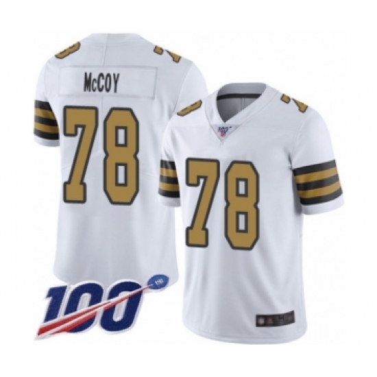 Men's New Orleans Saints #78 Erik McCoy Limited White Rush Vapor Untouchable 100th Season Football Jersey - Ujersey