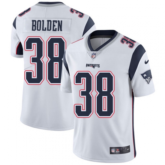 Youth Nike New England Patriots #38 Brandon Bolden White Vapor Untouchable Limited Player NFL Jersey - Ujersey