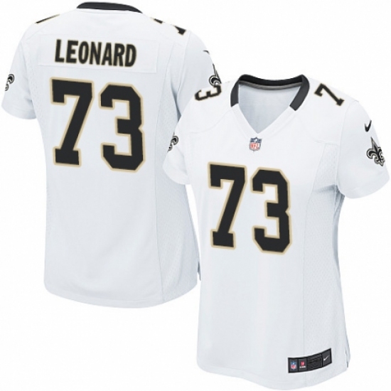 Women's Nike New Orleans Saints #73 Rick Leonard Game White NFL Jersey