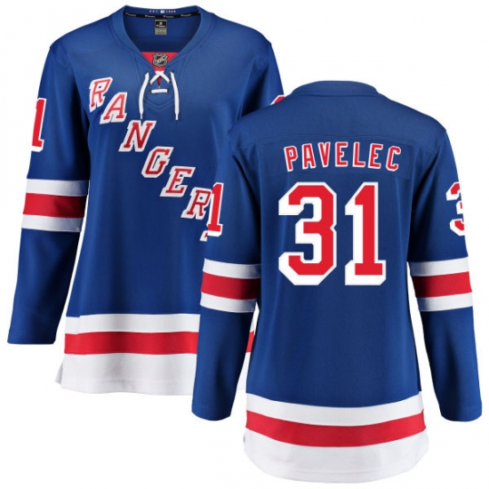 Women's New York Rangers #31 Ondrej Pavelec Fanatics Branded Royal Blue Home Breakaway NHL Jersey - Ujersey