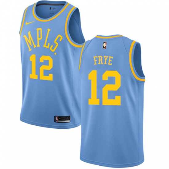 Youth Nike Los Angeles Lakers #12 Channing Frye Swingman Blue Hardwood Classics NBA Jersey - Ujersey