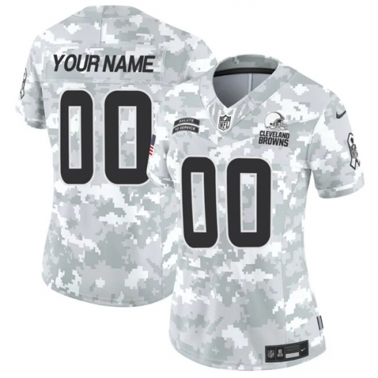 Women's Cleveland Browns Active Player Custom 2024 F.U.S.E Arctic Camo Salute To Service Limited Stitched Jersey(Run Small) - Ujersey