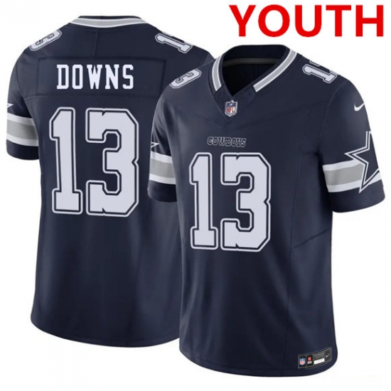 Youth Dallas Cowboys #13 Caleb Downs Navy 2026 Draft F.U.S.E Vapor Untouchable Limited Stitched Football Jersey