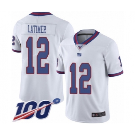Men's New York Giants #12 Cody Latimer Limited White Rush Vapor Untouchable 100th Season Football Jersey - Ujersey