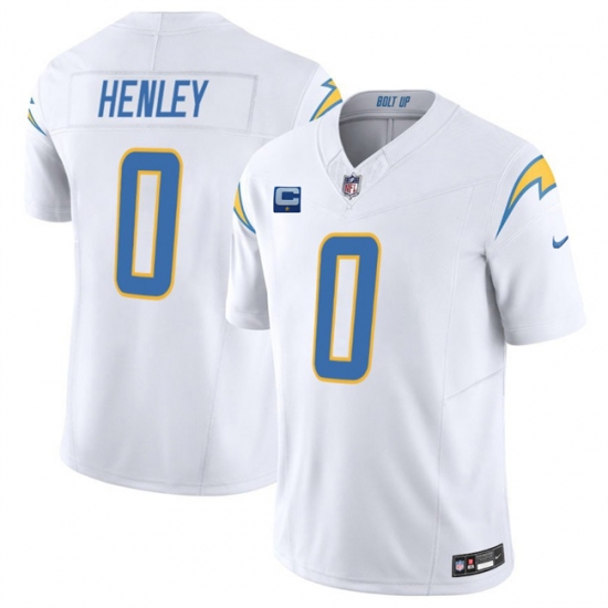 Men's Los Angeles Chargers #0 Daiyan Henley White 2025 F.U.S.E With 1-Star C Vapor Limited Stitched Football Jersey - Ujersey