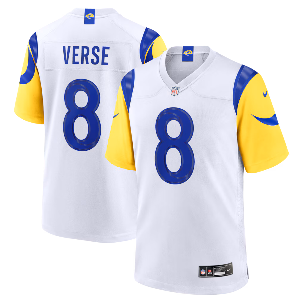 Men's Los Angeles Rams Jared Verse Nike White White Game Player Jersey - Ujersey Shop