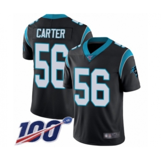 Men's Carolina Panthers #56 Jermaine Carter Black Team Color Vapor Untouchable Limited Player 100th Season Football Jersey - Ujersey