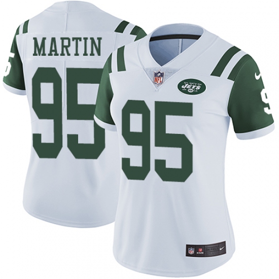 Women's Nike New York Jets #95 Josh Martin White Vapor Untouchable Limited Player NFL Jersey - Ujersey