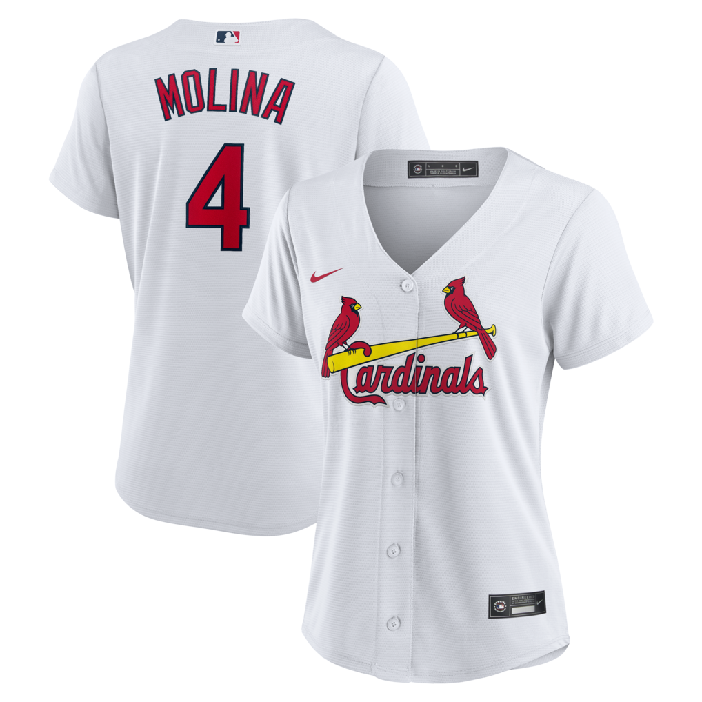 Women's St. Louis Cardinals Yadier Molina Nike White Home Replica Jersey - ujerseystore