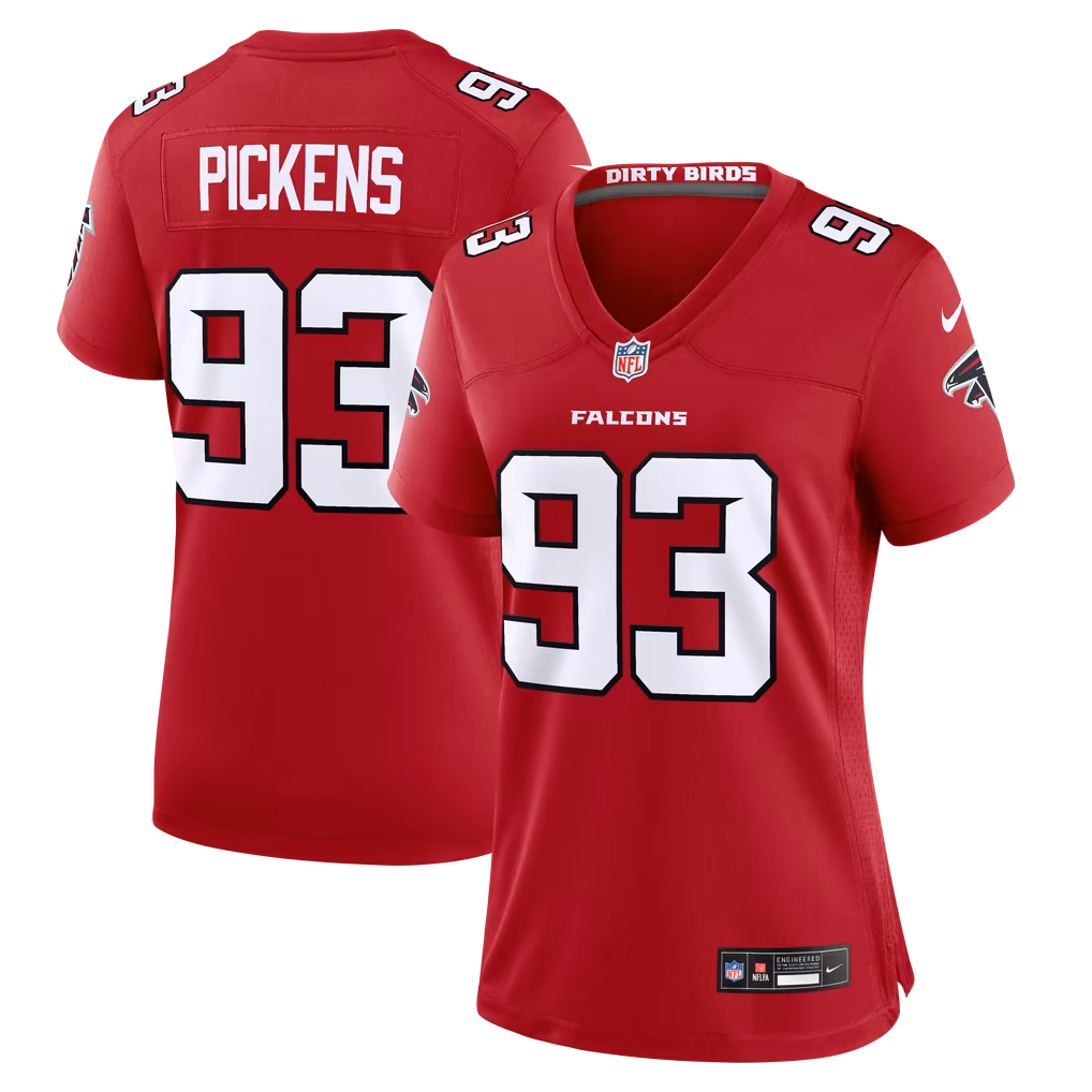 Women's Atlanta Falcons Zacch Pickens Nike Red Team Game Jersey - Ujersey
