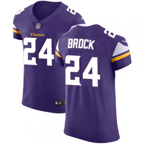 Men's Nike Minnesota Vikings #24 Tramaine Brock Purple Team Color Vapor Untouchable Elite Player NFL Jersey - Ujersey
