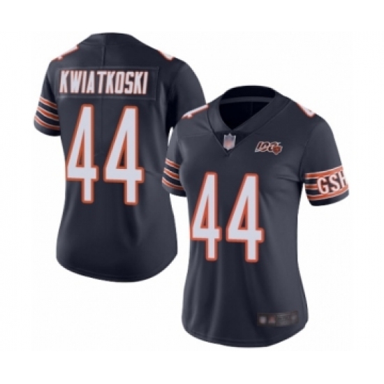 Women's Chicago Bears #44 Nick Kwiatkoski Navy Blue Team Color 100th Season Limited Football Jersey - Ujersey