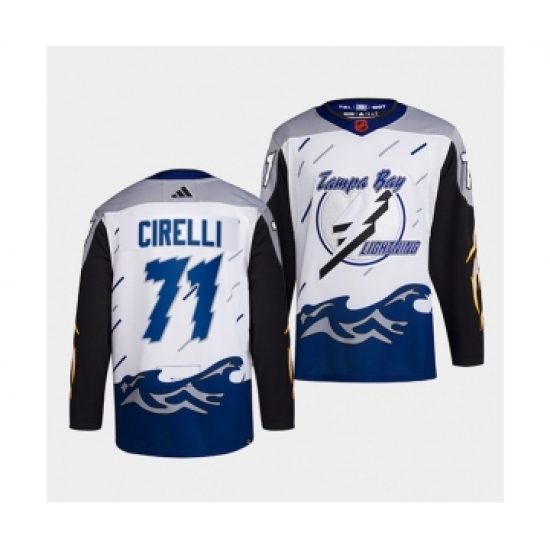 Men's Tampa Bay Lightning #71 Anthony Cirelli White 2022 Reverse Retro Stitched Jersey - Ujersey
