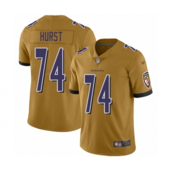 Youth Baltimore Ravens #74 James Hurst Limited Gold Inverted Legend Football Jersey - Ujersey