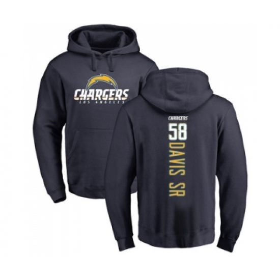 Football Los Angeles Chargers #58 Thomas Davis Sr Navy Blue Backer Pullover Hoodie - Ujersey