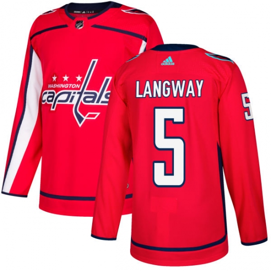 Men's Adidas Washington Capitals #5 Rod Langway Premier Red Home NHL Jersey - Ujersey