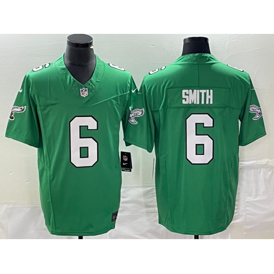 Men's Nike Philadelphia Eagles #6 DeVonta Smith Green 2023 F.U.S.E. Vapor Limited Throwback Stitched Football Jersey - Ujersey