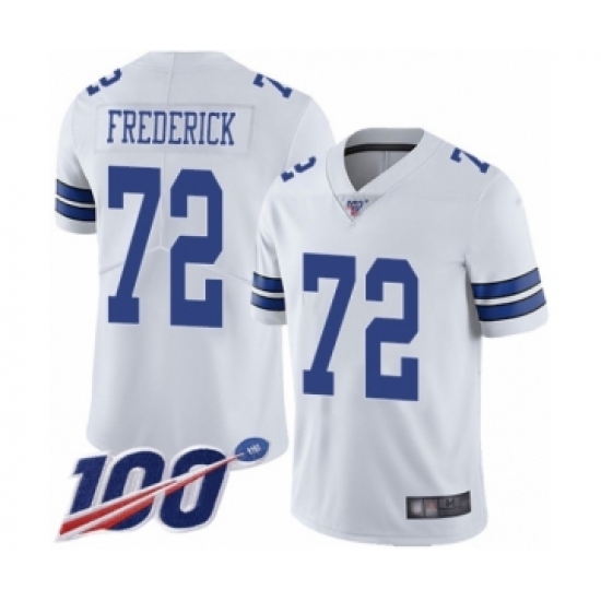 Men's Dallas Cowboys #72 Travis Frederick White Vapor Untouchable Limited Player 100th Season Football Jersey - Ujersey
