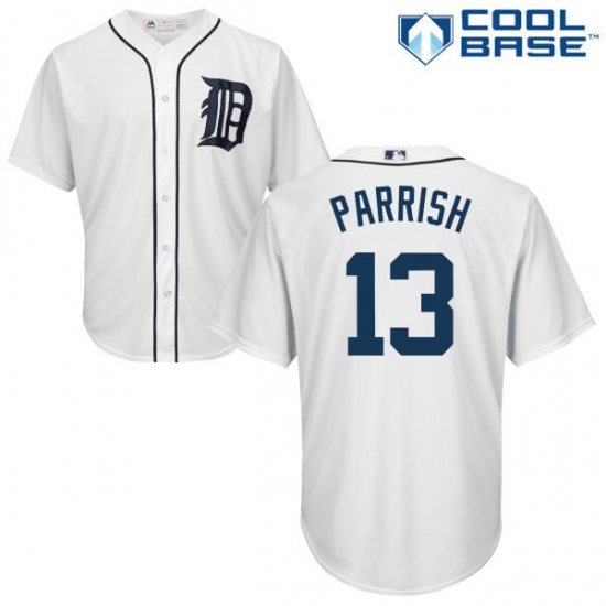 Men's Majestic Detroit Tigers #13 Lance Parrish Replica White Home Cool Base MLB Jersey - Ujersey