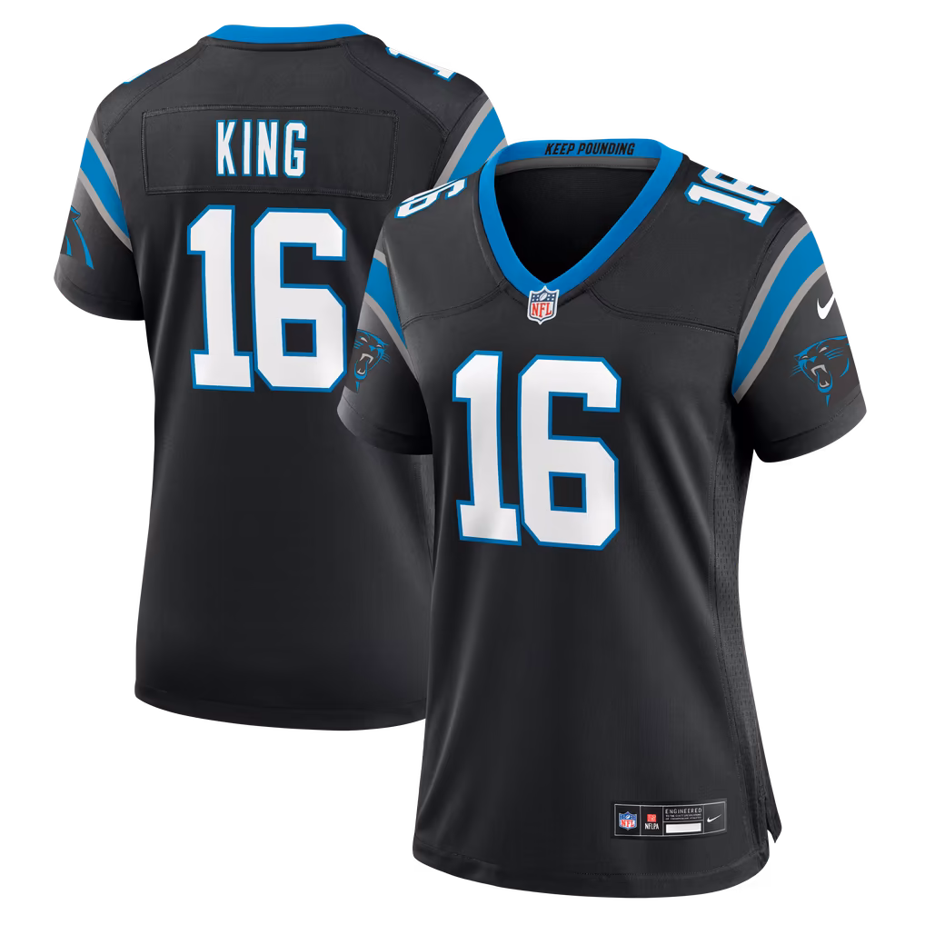 Women's Carolina Panthers Haynes King Nike Black Team Game Jersey - Ujersey