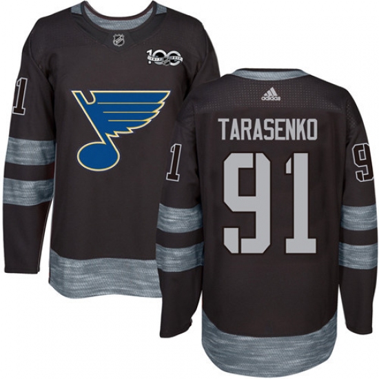 Men's Adidas St. Louis Blues #91 Vladimir Tarasenko Authentic Black 1917-2017 100th Anniversary NHL Jersey - Ujersey