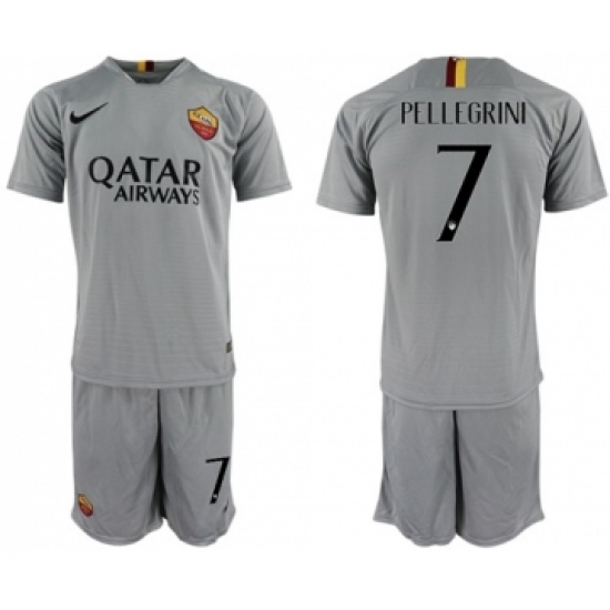 Roma #7 Pellegrini Away Soccer Club Jersey