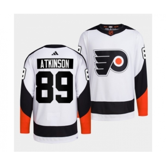 Men's Philadelphia Flyers #89 Cam Atkinson White 2022 Reverse Retro Stitched Jersey - Ujersey