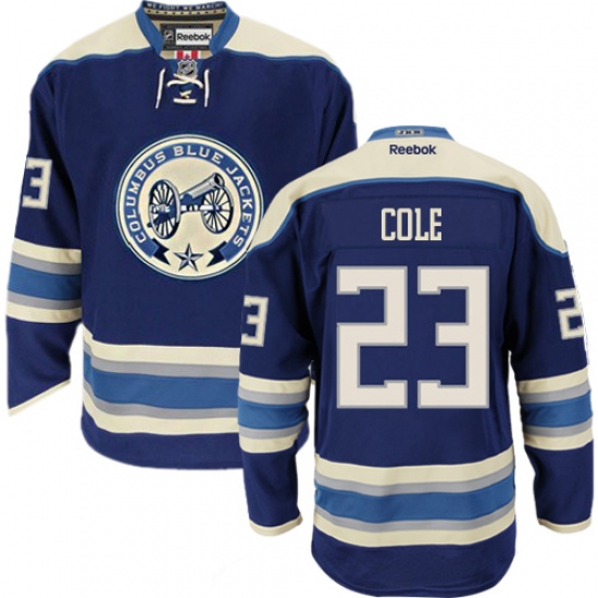 Women's Reebok Columbus Blue Jackets #23 Ian Cole Authentic Navy Blue Third NHL Jersey - Ujersey