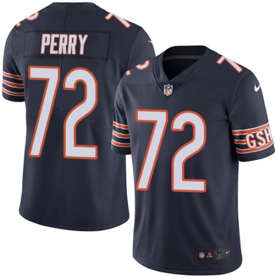 Men's Nike Chicago Bears #72 William Perry Navy Blue Team Color Vapor Untouchable Limited Player NFL Jersey - Ujersey