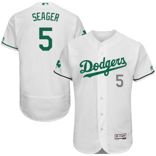 Men's Majestic Los Angeles Dodgers #5 Corey Seager White Celtic Flexbase Authentic Collection MLB Jersey - Ujersey