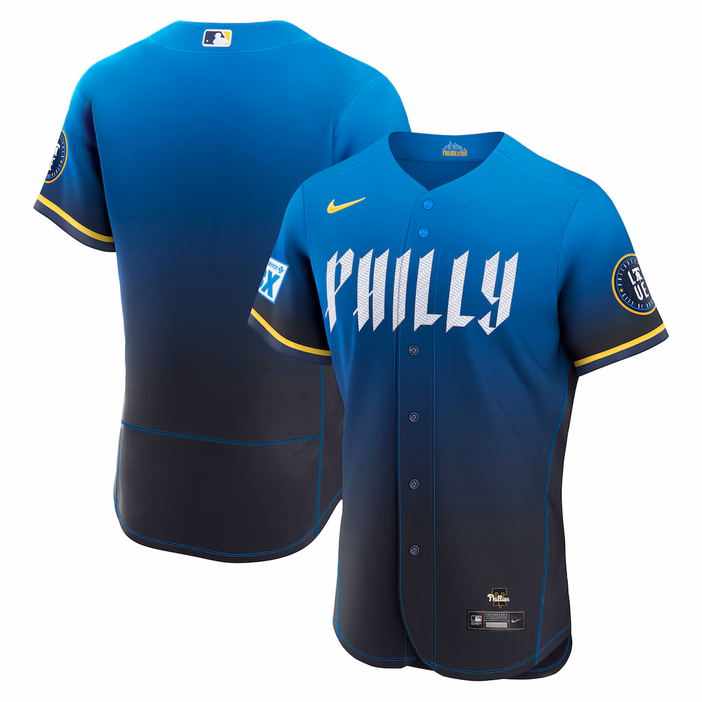 Men's Philadelphia Phillies Nike Navy City Connect Authentic Sponsor Patch Jersey - Ujersey