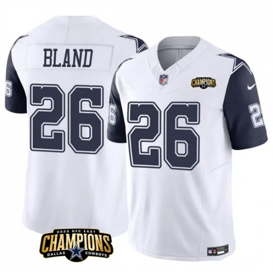 Men's Dallas Cowboys #26 DaRon Bland White Navy 2023 F.U.S.E. NFC East Champions Football Stitched Jersey - Ujersey