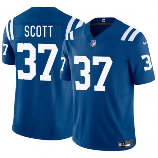Men's Indianapolis Colts #37 Daniel Scott Blue 2025 F.U.S.E. Vapor Limited Football Stitched Jersey - Ujersey