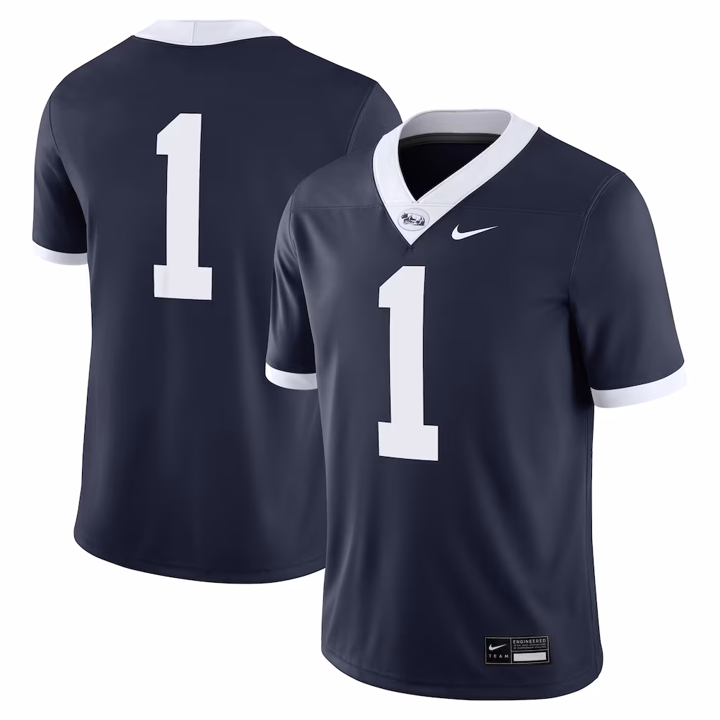 Men's Nike #1 Navy Penn State Nittany Lions Generations of Greatness Jersey - SUjersey01