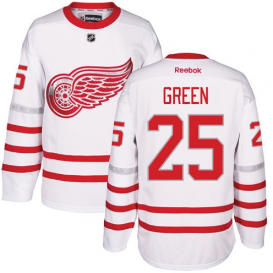 Men's Reebok Detroit Red Wings #25 Mike Green Authentic White 2017 Centennial Classic NHL Jersey - Ujersey