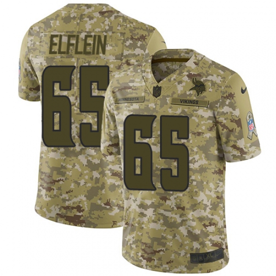 Men's Nike Minnesota Vikings #65 Pat Elflein Limited Camo 2018 Salute to Service NFL Jersey - Ujersey