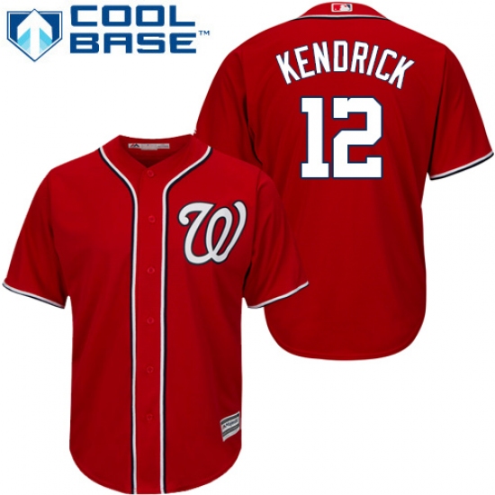 Youth Majestic Washington Nationals #12 Howie Kendrick Authentic Red Alternate 1 Cool Base MLB Jersey - Ujersey