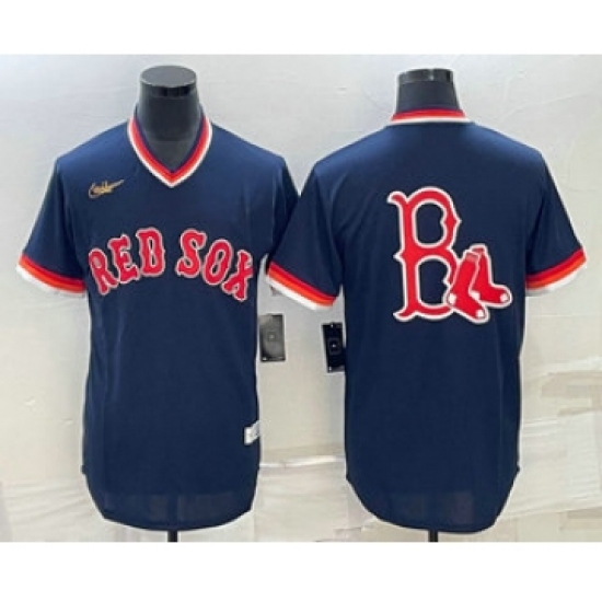 Men's Boston Red Sox Big Logo Cooperstown Collection Cool Base Stitched Nike Jersey - Ujersey