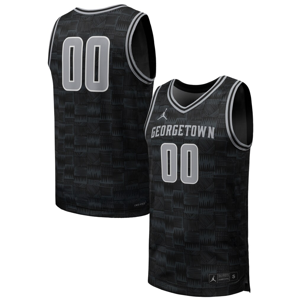 Men's Jordan Brand #00 Black Georgetown Hoyas Replica Basketball Jersey - Ujersey