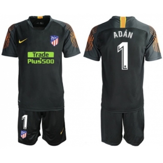 Atletico Madrid #1 Adan Black Goalkeeper Soccer Club Jersey