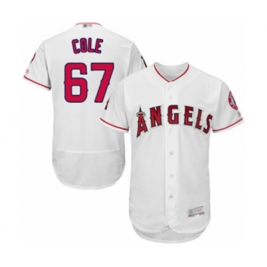 Men's Los Angeles Angels of Anaheim #67 Taylor Cole White Home Flex Base Authentic Collection Baseball Player Jersey - Ujersey