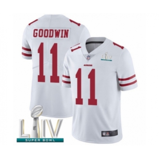 Men's San Francisco 49ers #11 Marquise Goodwin White Vapor Untouchable Limited Player Super Bowl LIV Bound Football Jersey - Ujersey