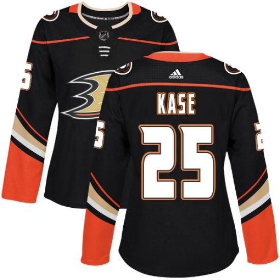Women's Adidas Anaheim Ducks #25 Ondrej Kase Authentic Black Home NHL Jersey - Ujersey
