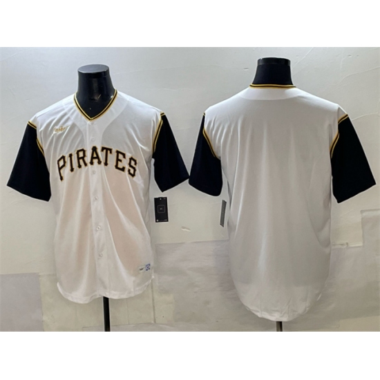 Men's Pittsburgh Pirates Blank White Cool Base Stitched Jersey