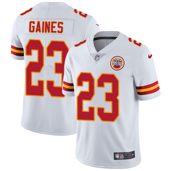 Men's Nike Kansas City Chiefs #23 Phillip Gaines White Vapor Untouchable Limited Player NFL Jersey - Ujersey