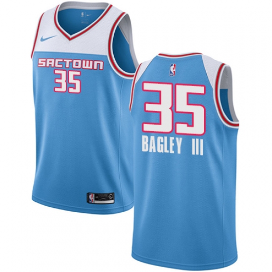 Men's Nike Sacramento Kings #35 Marvin Bagley III Swingman Blue NBA Jersey - 2018 19 City Edition - Ujersey