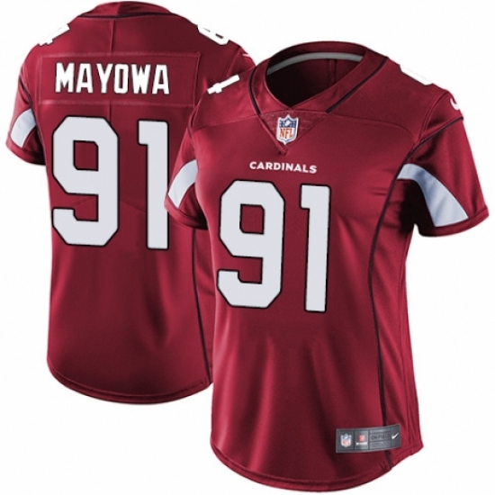 Women's Nike Arizona Cardinals #91 Benson Mayowa Red Team Color Vapor Untouchable Limited Player NFL Jersey - Ujersey
