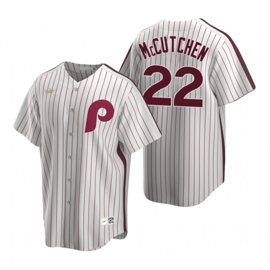 Men's Nike Philadelphia Phillies #22 Andrew McCutchen White Cooperstown Collection Home Stitched Baseball Jersey - Ujersey