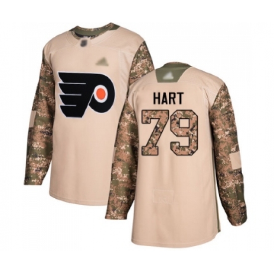 Men's Philadelphia Flyers #79 Carter Hart Authentic Camo Veterans Day Practice Hockey Jersey - Ujersey