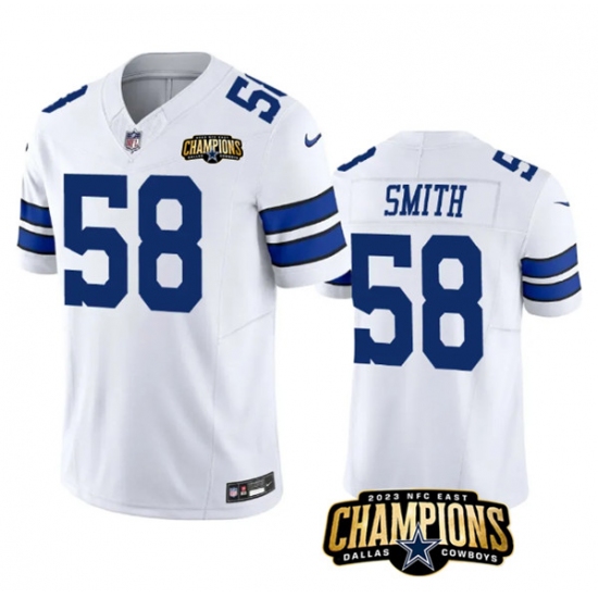Men's Dallas Cowboys #58 Mazi Smith White 2023 F.U.S.E. NFC East Champions Football Stitched Jersey - Ujersey